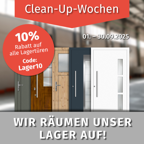 Wir räumen unsere Lager leer – und Sie sparen 10% auf Lagertüren!