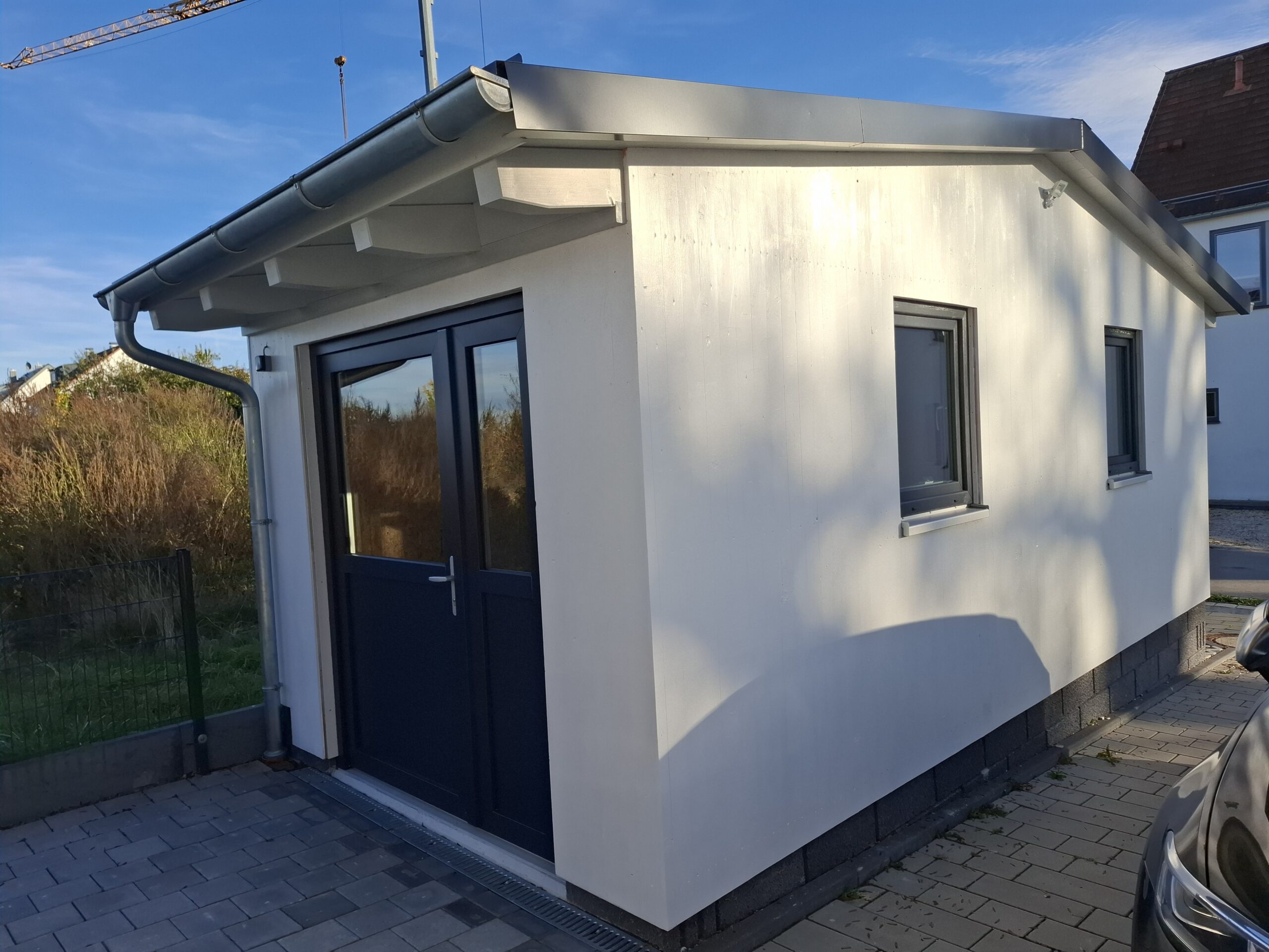 Kunststoff Doppeltür und Fenstern in Anthrazit RAL 7016