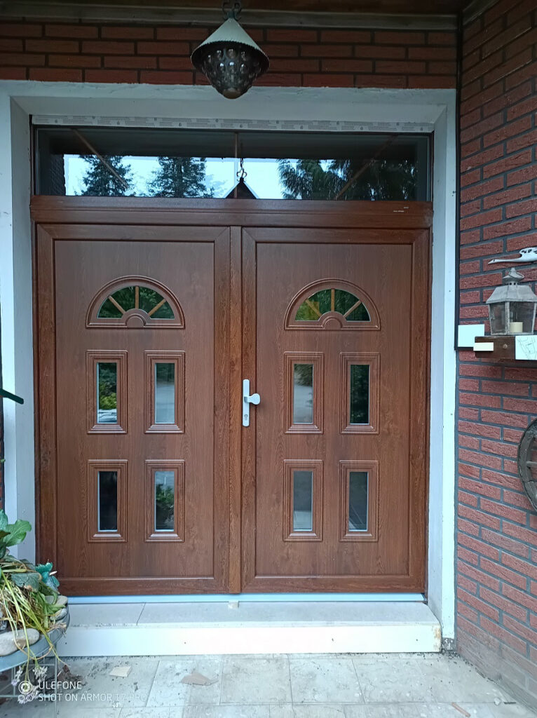 Zweiflügelige Landhaustür Holzdekor Golden Oak